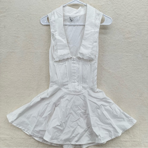 Coquette Princess Polly White Lace Trim Fit and Flare Mini Dress - Picture 2 of 9